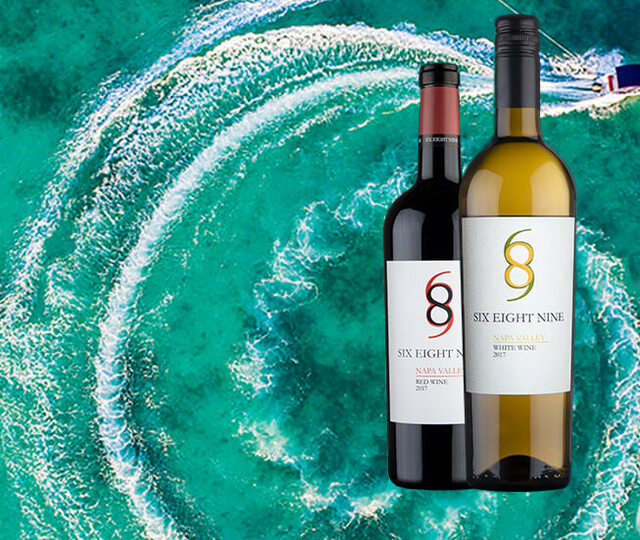 wine over water background